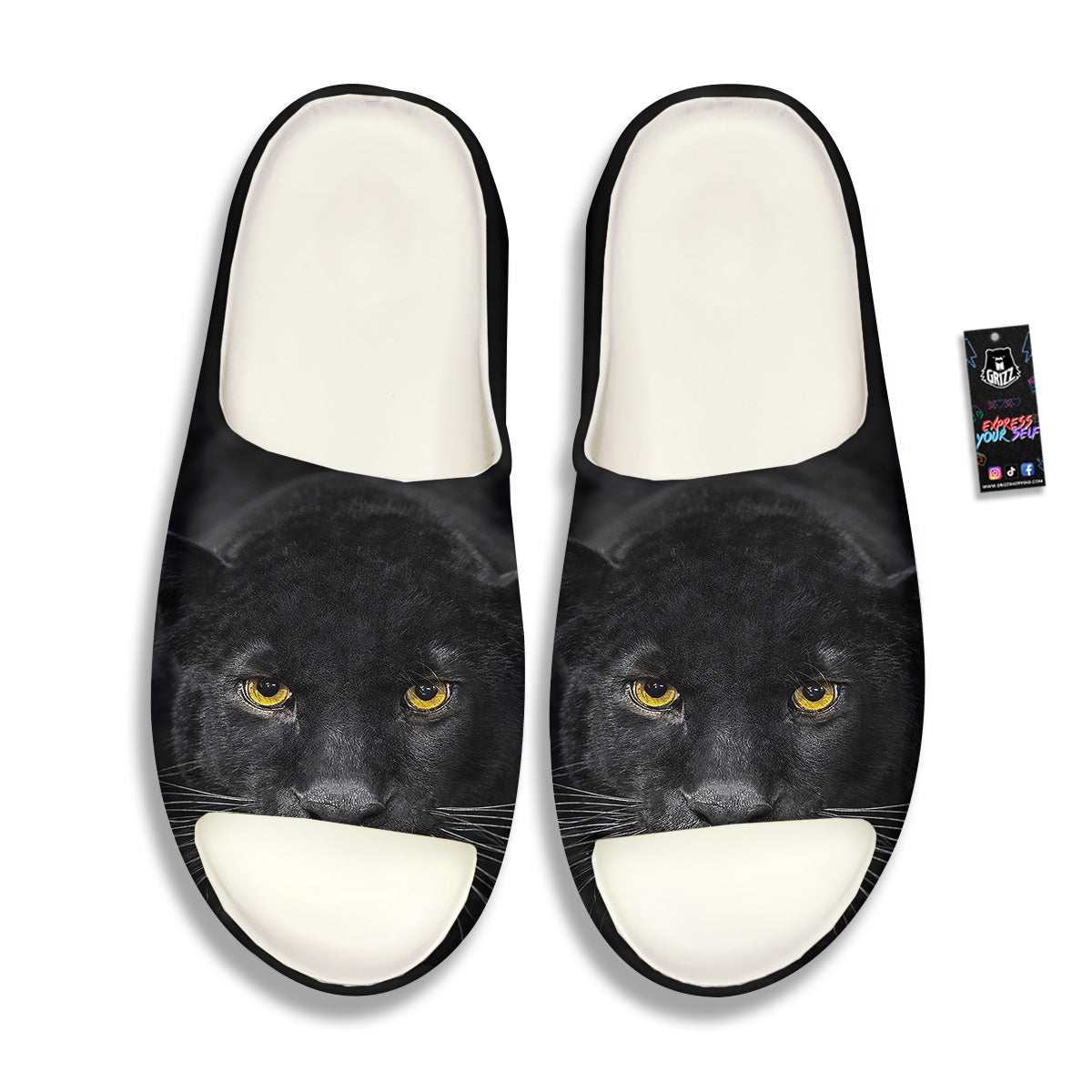 Jaguar Black Print Sandals-grizzshop