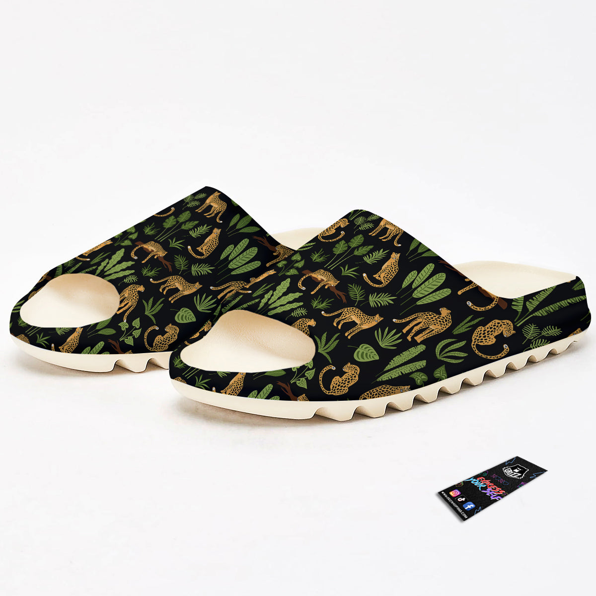 Jaguar Tropical Print Pattern Sandals-grizzshop