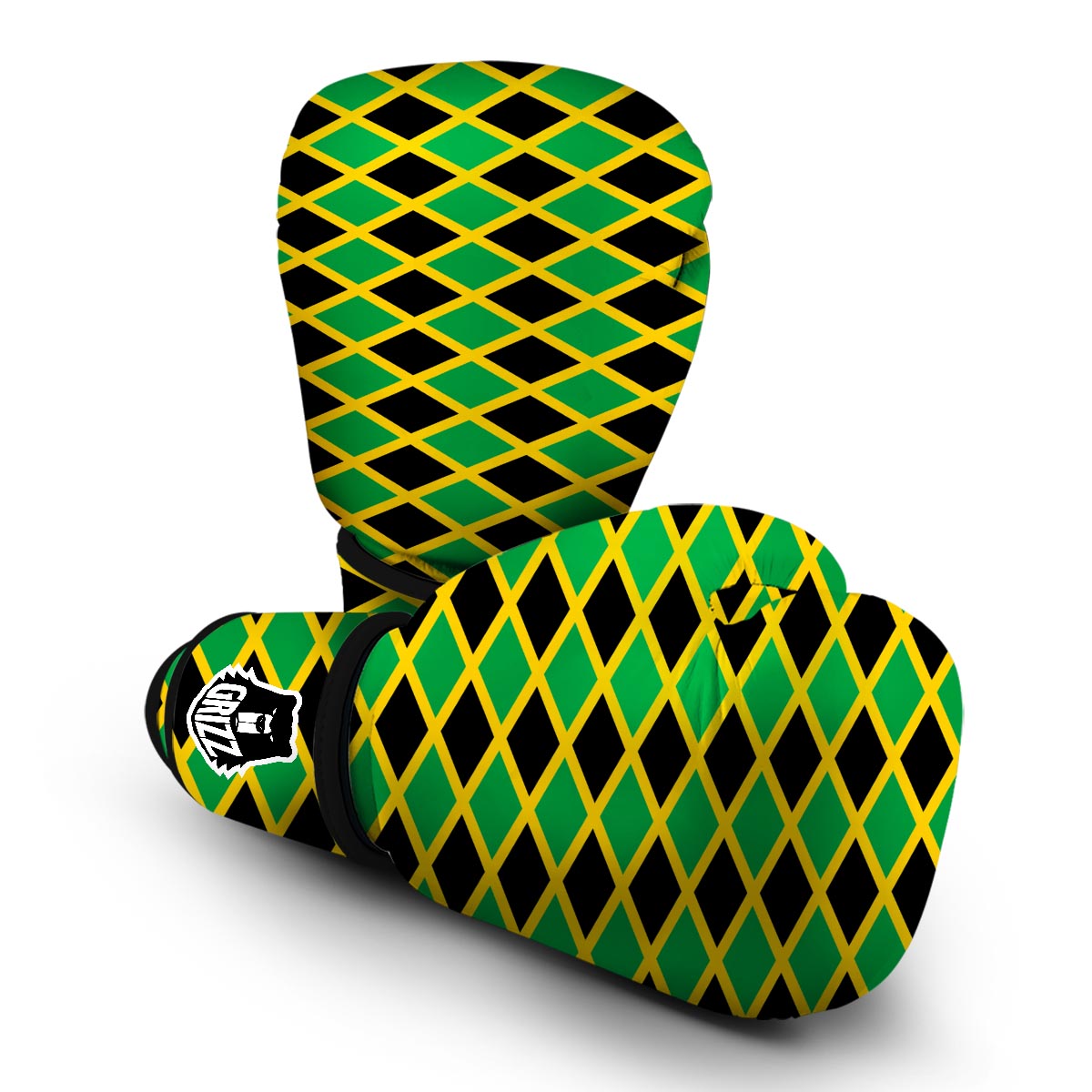 Jamaican Flag Pattern Print Boxing Gloves-grizzshop