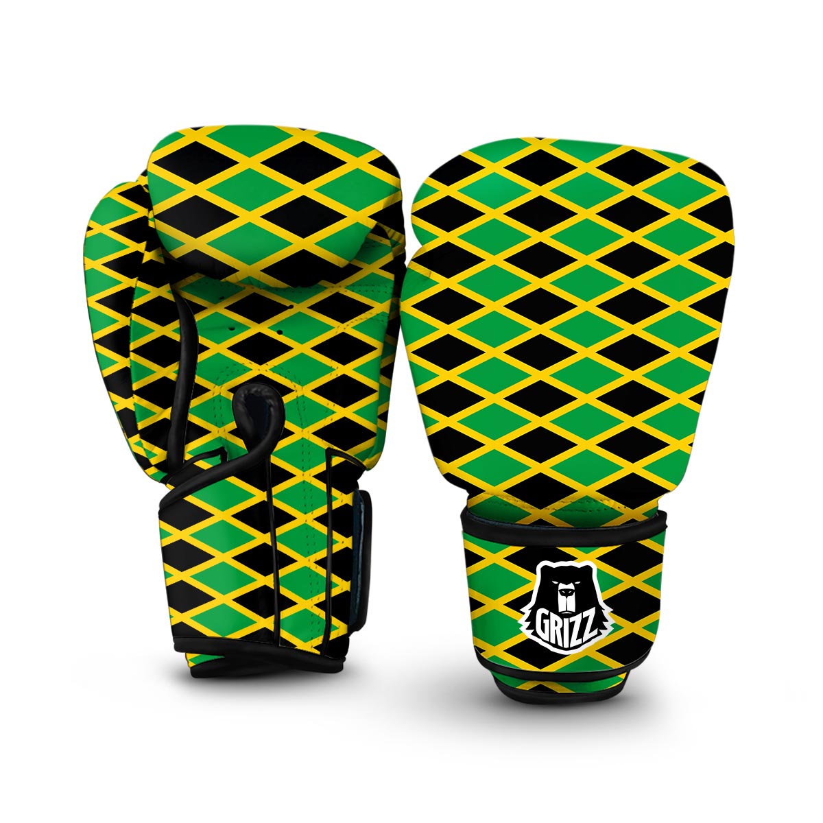 Jamaican Flag Pattern Print Boxing Gloves-grizzshop
