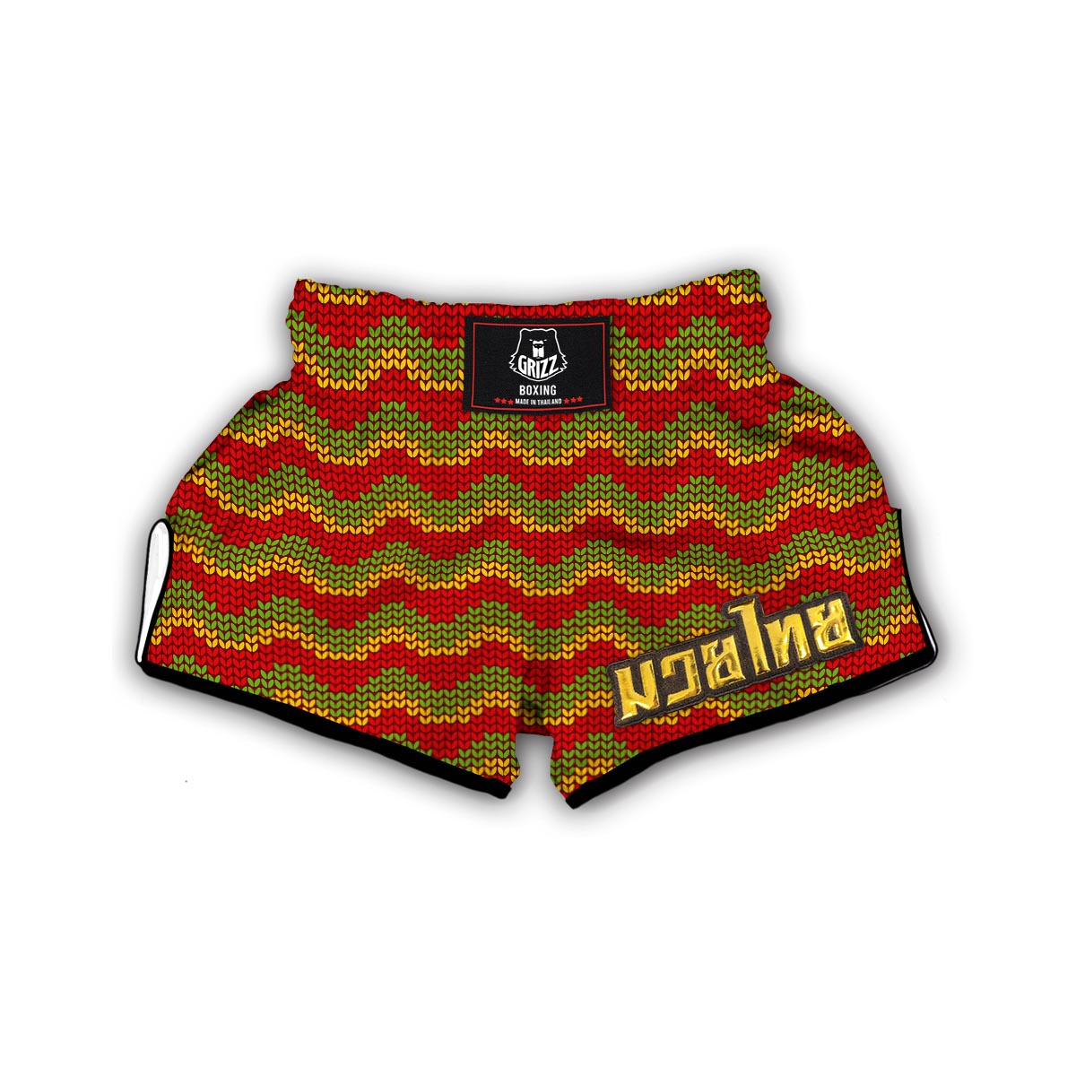 Jamaican Pattern Print Muay Thai Boxing Shorts-grizzshop