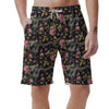 Janpanese Floral Dragon Print Men's Shorts-grizzshop