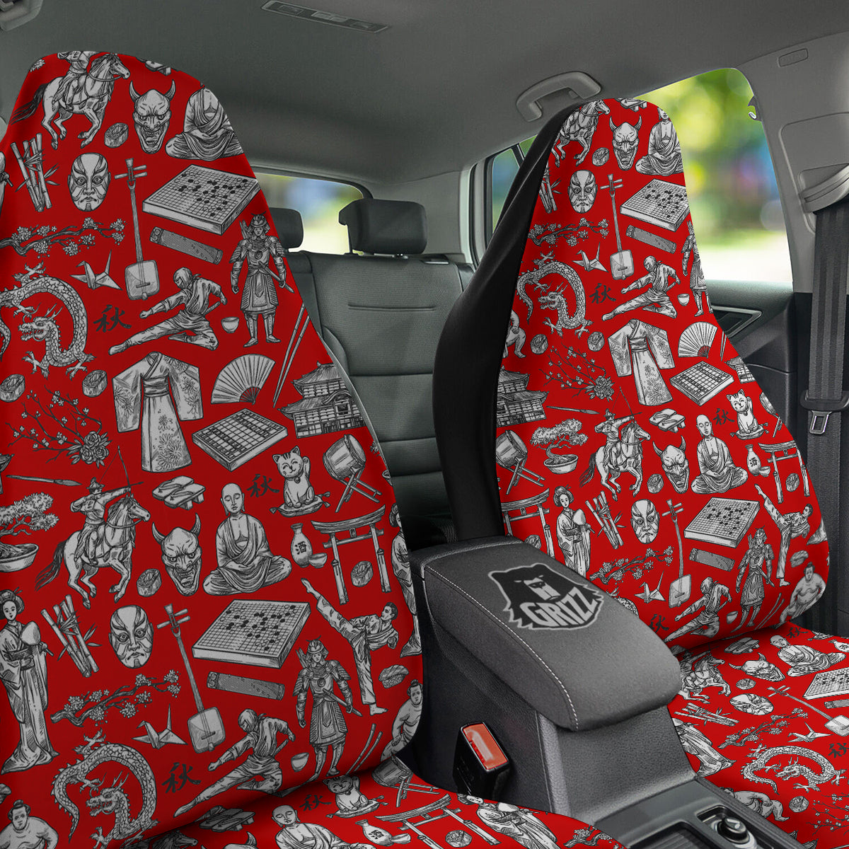 Japan History And Culture Print Pattern Car Seat Covers-grizzshop