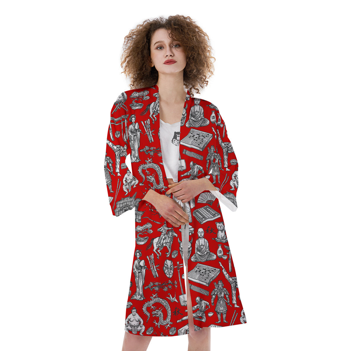 Japan History And Culture Print Pattern Kimono-grizzshop