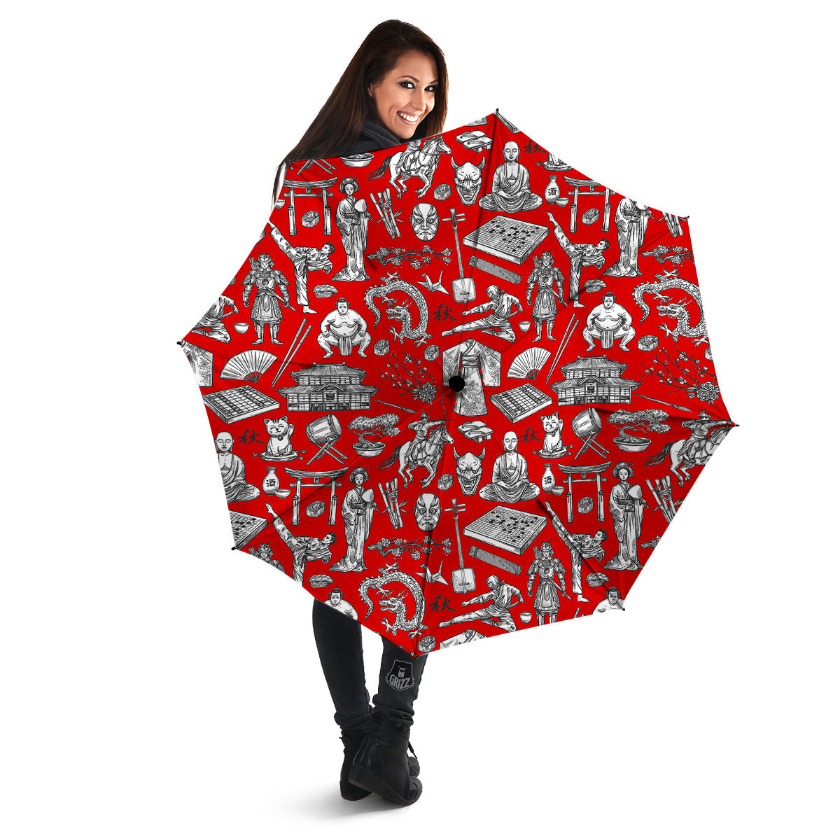 Japan History And Culture Print Pattern Umbrella-grizzshop