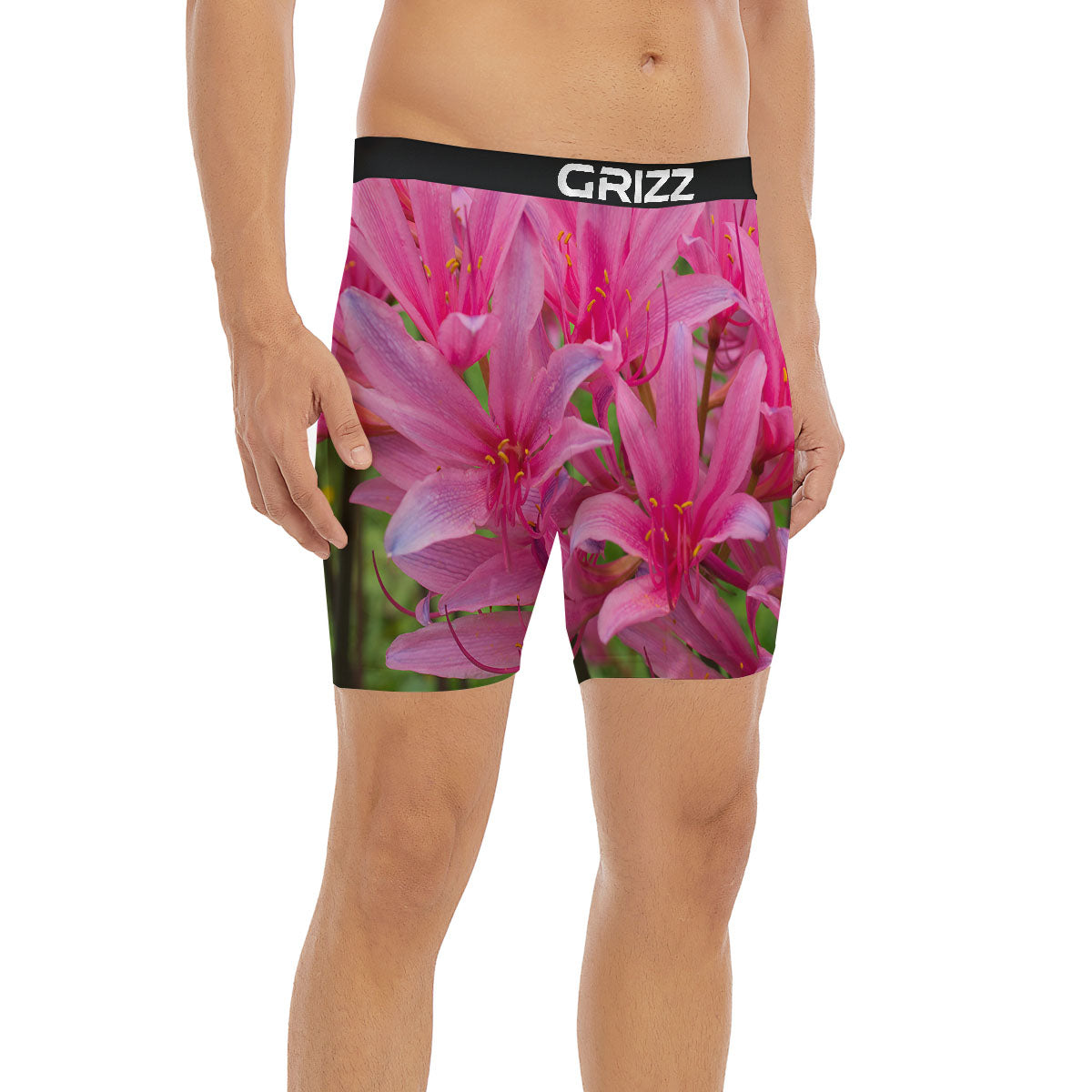Japanese Amaryllis Purple And Pink Print Boxer Briefs-grizzshop
