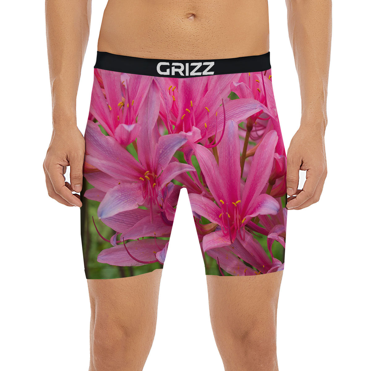 Japanese Amaryllis Purple And Pink Print Boxer Briefs-grizzshop