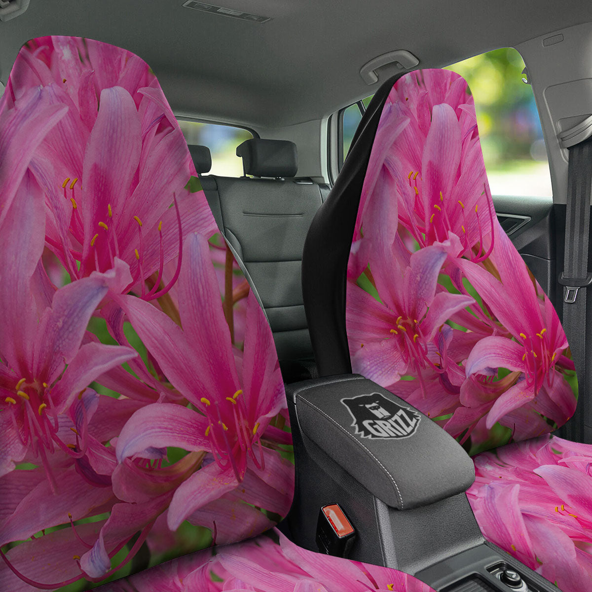 Japanese Amaryllis Purple And Pink Print Car Seat Covers-grizzshop