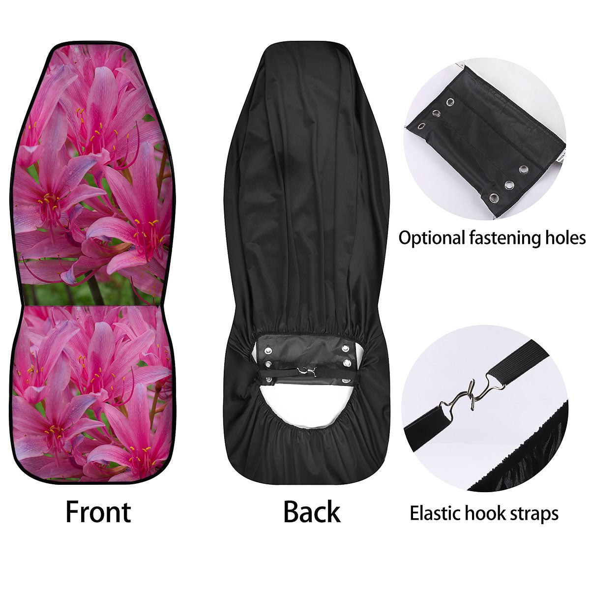 Japanese Amaryllis Purple And Pink Print Car Seat Covers-grizzshop