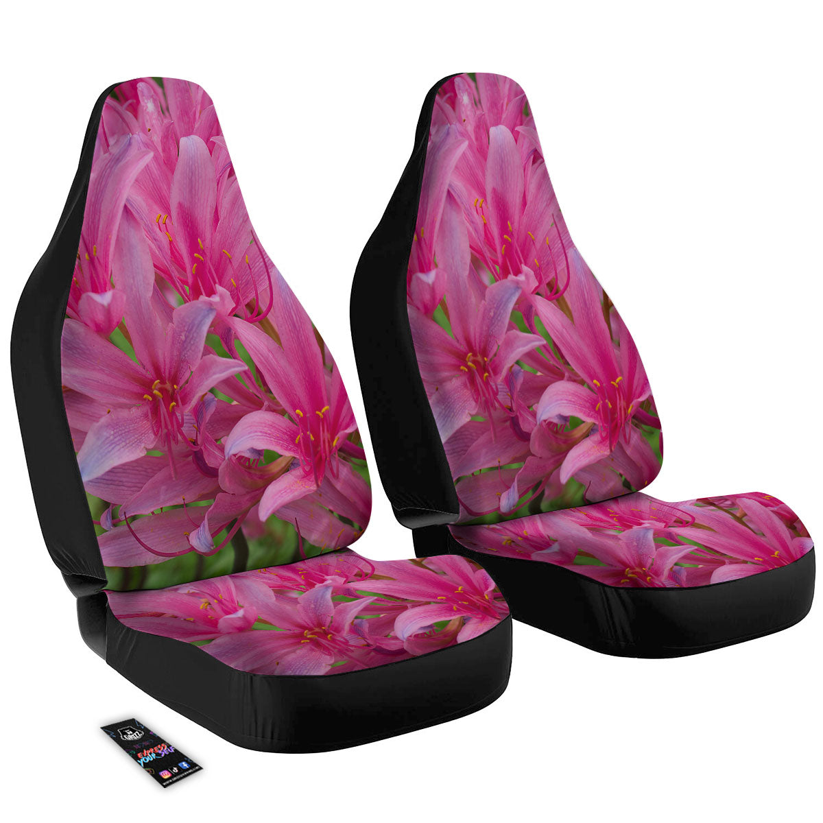 Japanese Amaryllis Purple And Pink Print Car Seat Covers-grizzshop