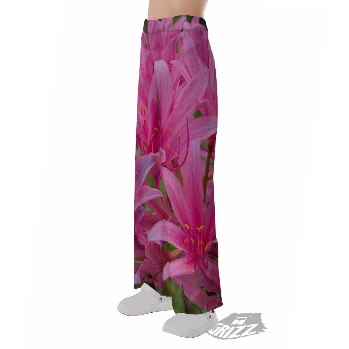 Japanese Amaryllis Purple And Pink Print Pajama Pants-grizzshop