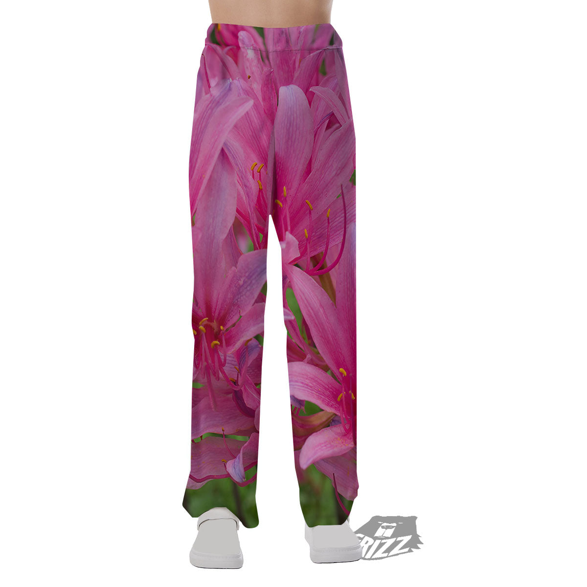 Japanese Amaryllis Purple And Pink Print Pajama Pants-grizzshop