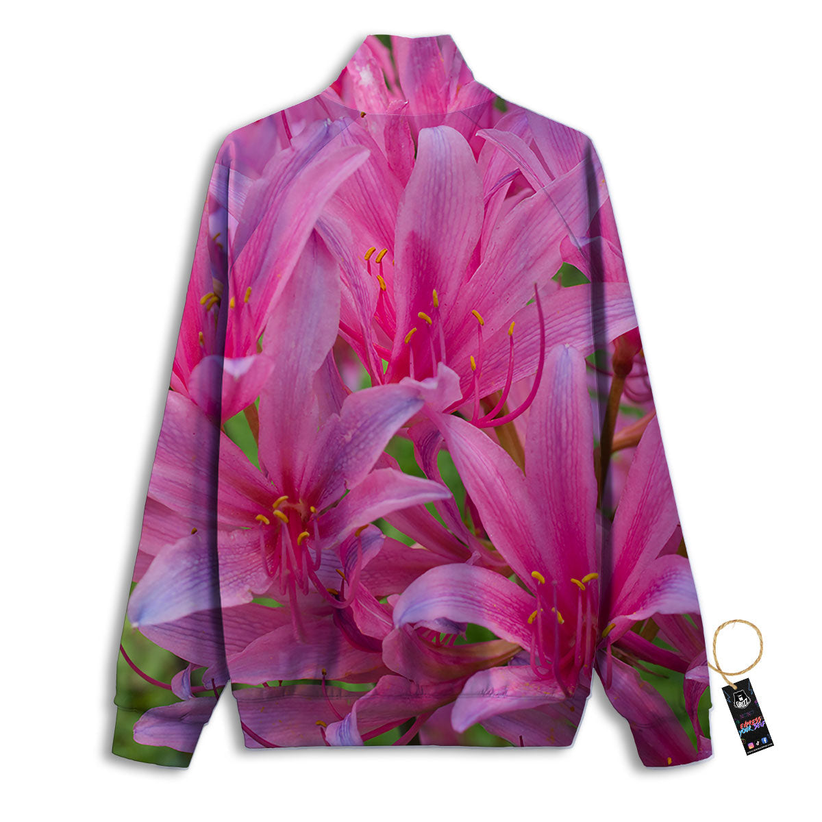 Japanese Amaryllis Purple And Pink Print Track Jacket-grizzshop