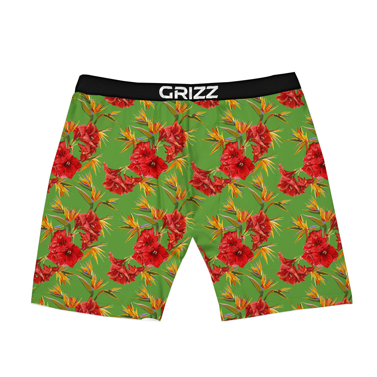 Japanese Amaryllis Yellow And Red Print Pattern Boxer Briefs-grizzshop