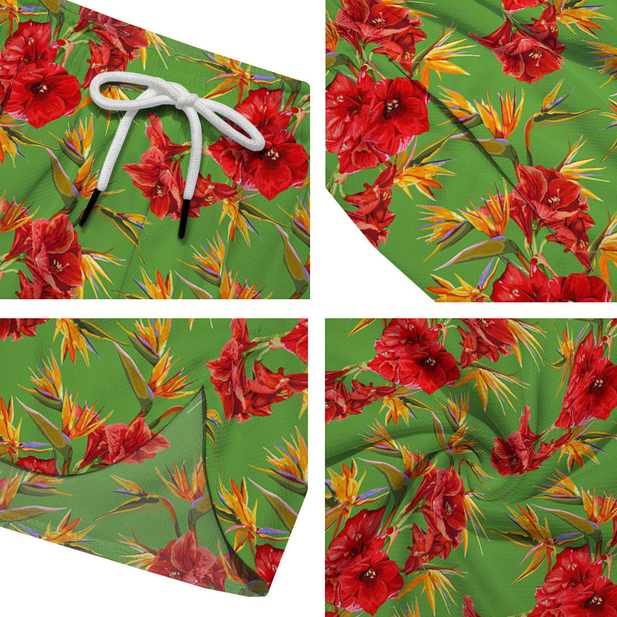 Japanese Amaryllis Yellow And Red Print Pattern Men's Running Shorts-grizzshop