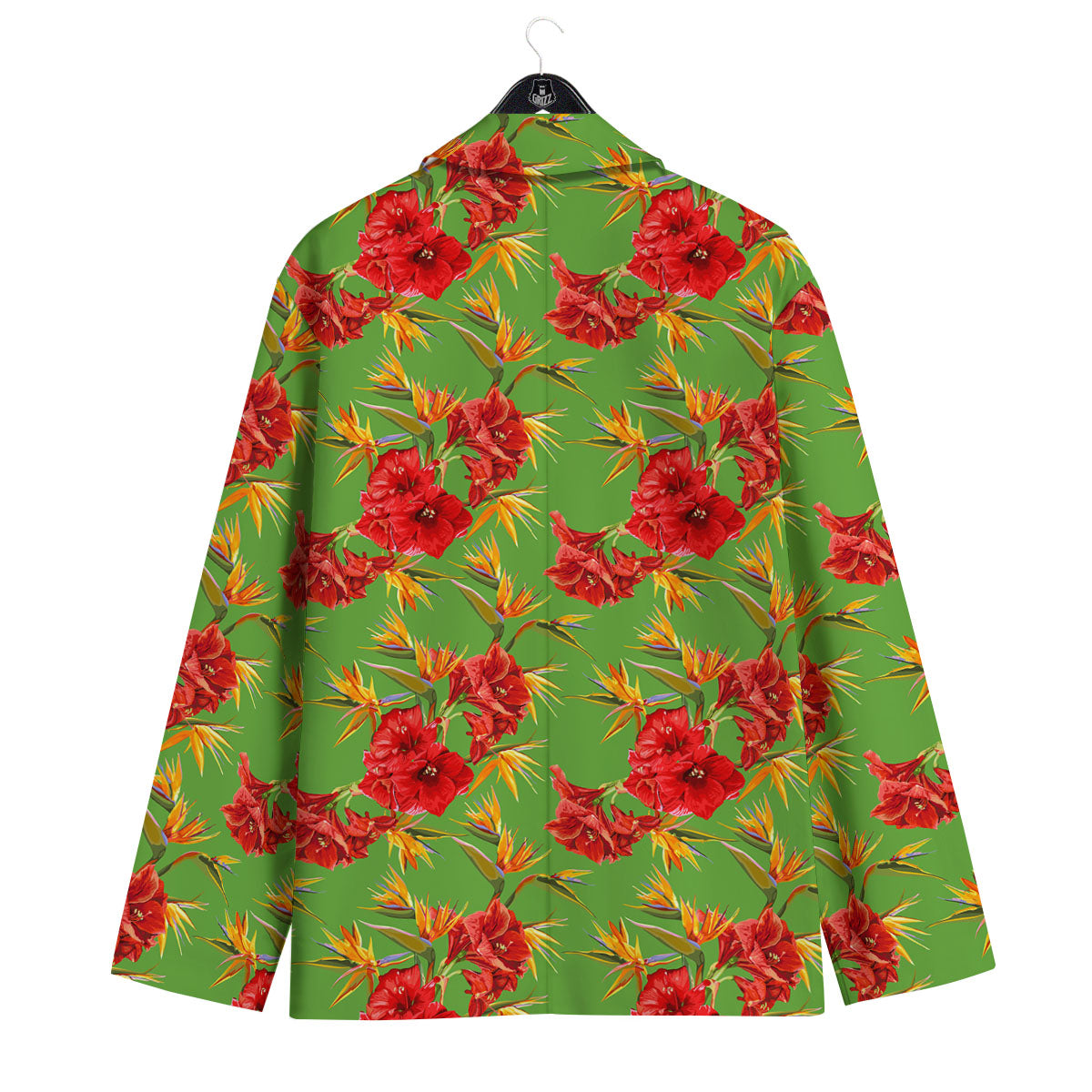 Japanese Amaryllis Yellow And Red Print Pattern Men's Sport Coat-grizzshop