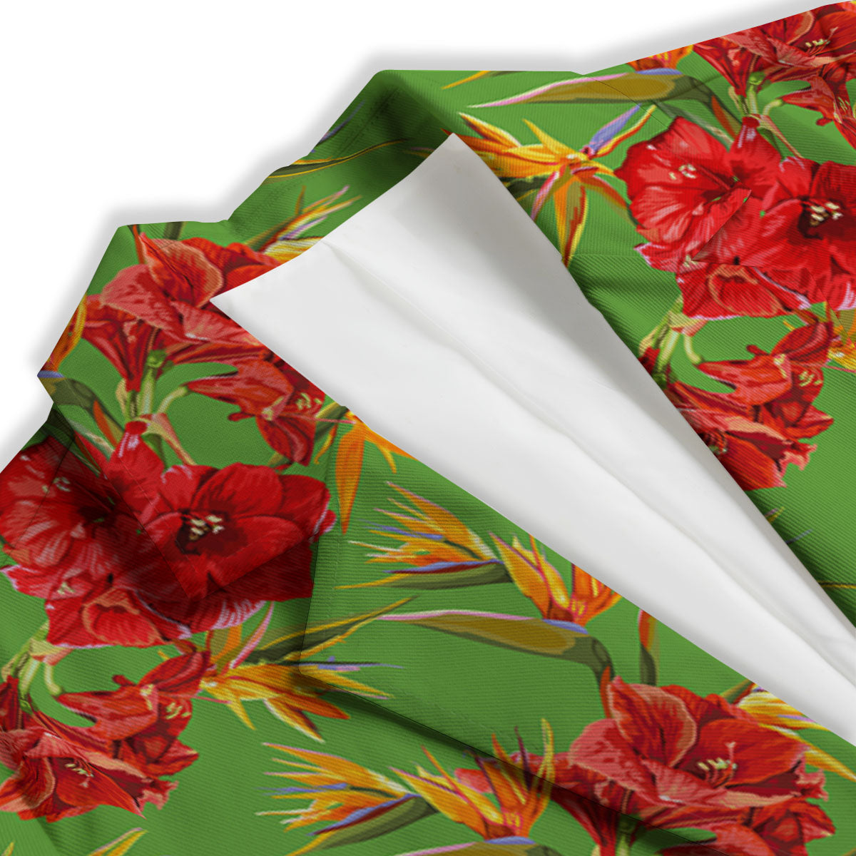Japanese Amaryllis Yellow And Red Print Pattern Women's Blazer-grizzshop