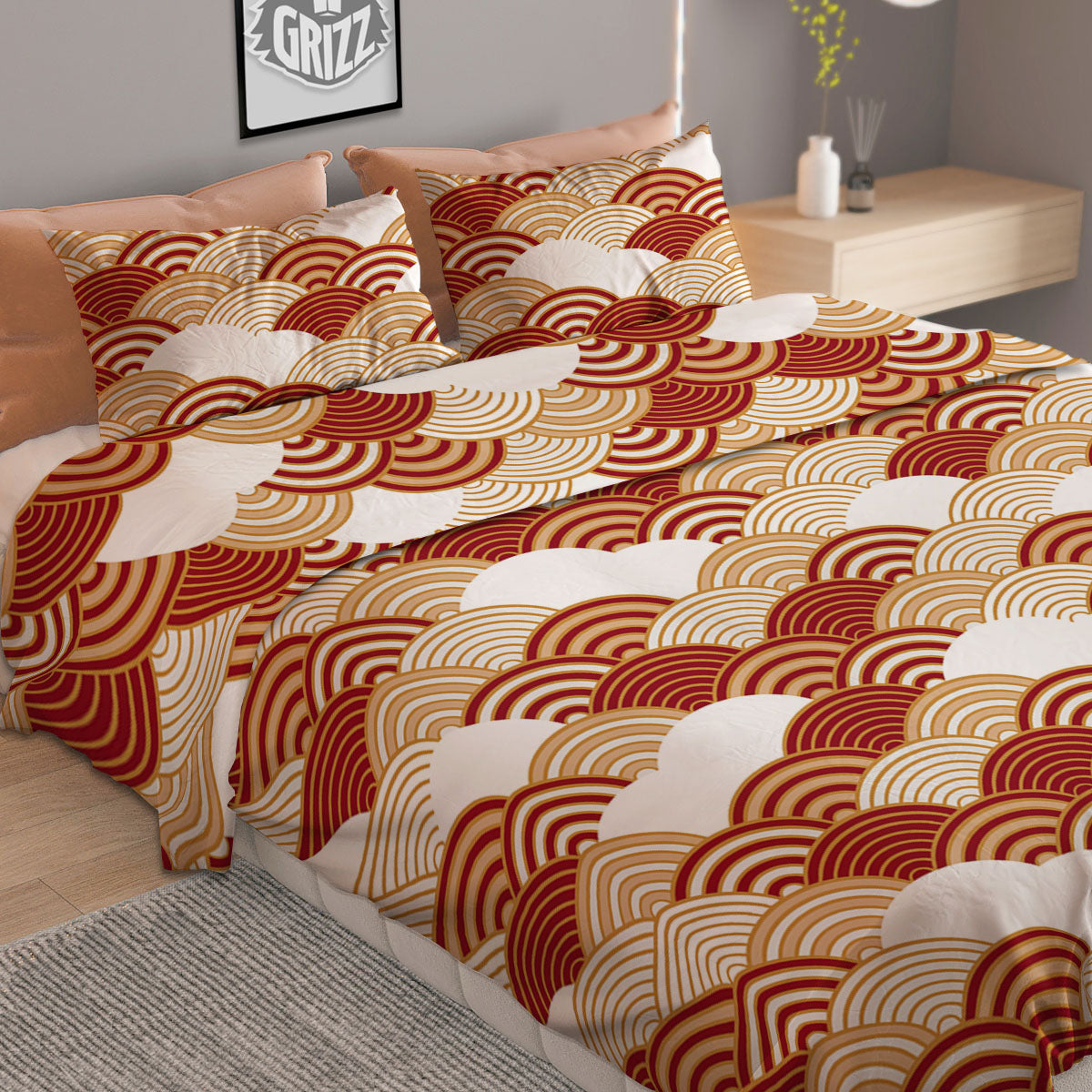 Ivy Leaf Watercolor Print Pattern Duvet Cover Bedding Set