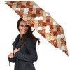 Japanese Beige And Red Print Pattern Umbrella-grizzshop