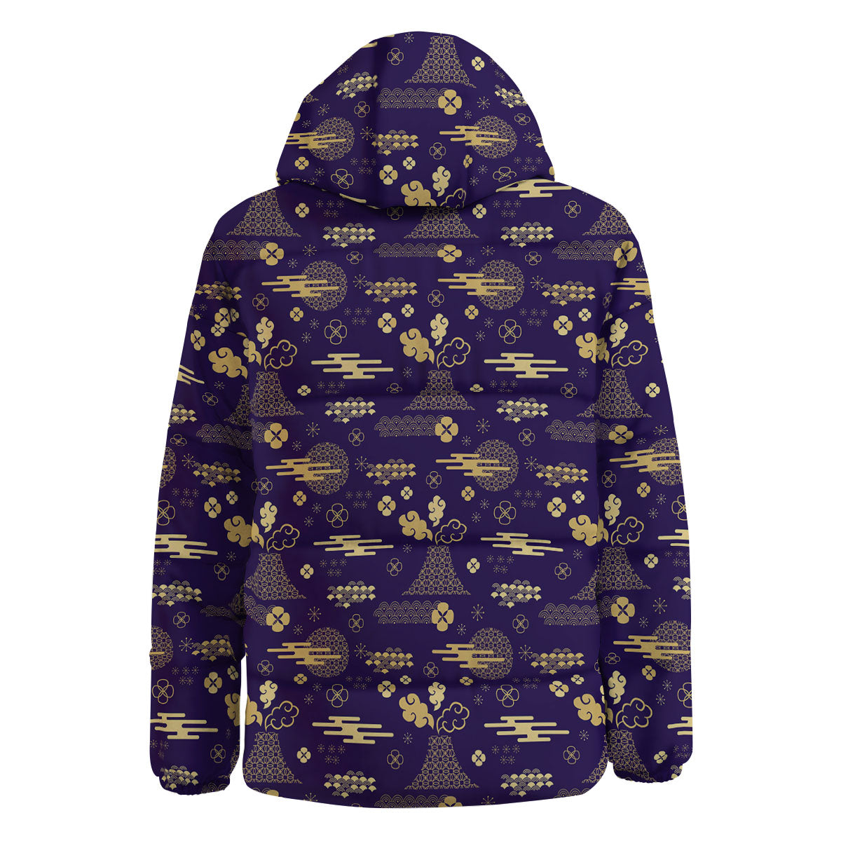 Japanese Classic Print Pattern Down Jacket-grizzshop
