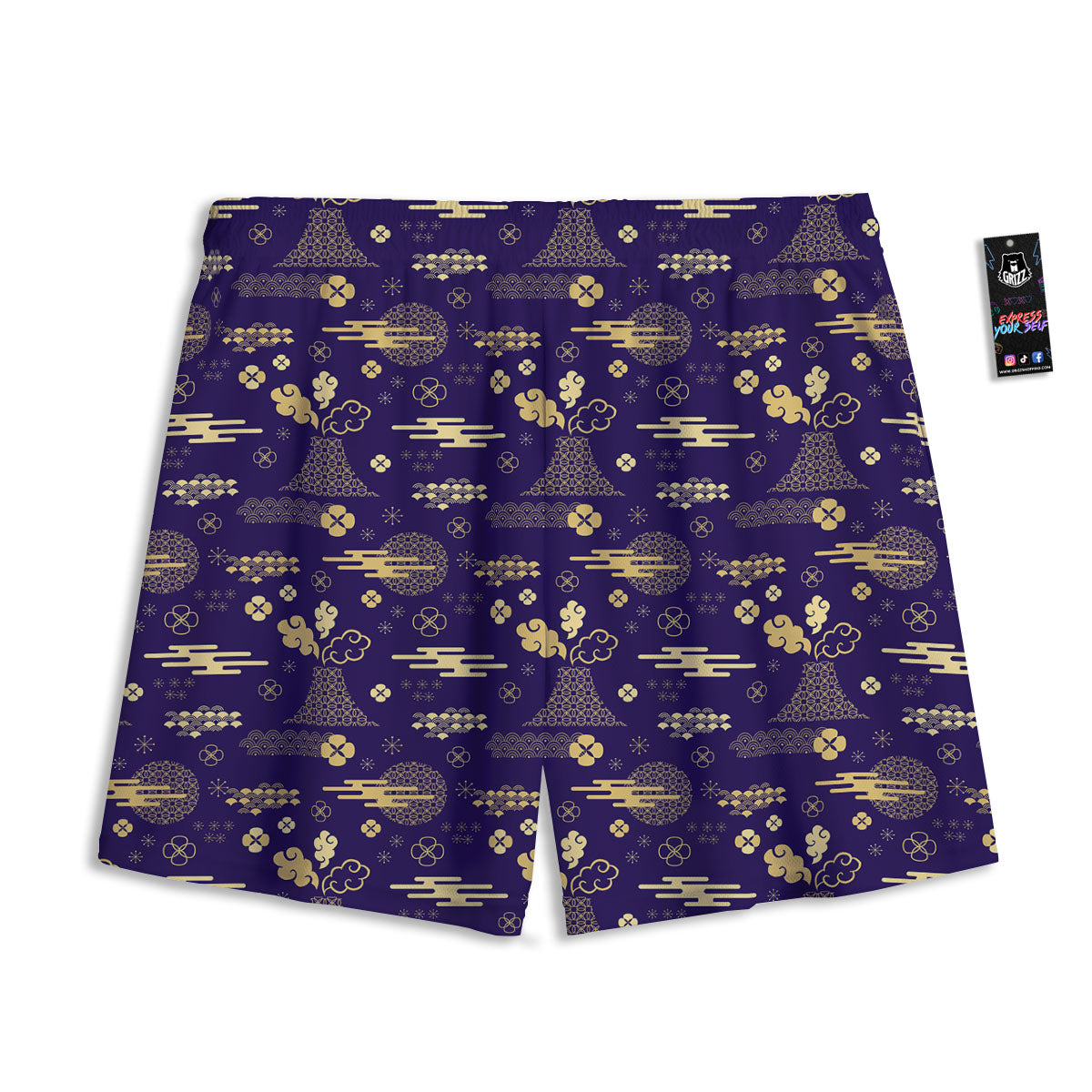 Heart Graffiti Print Pattern Mesh Shorts