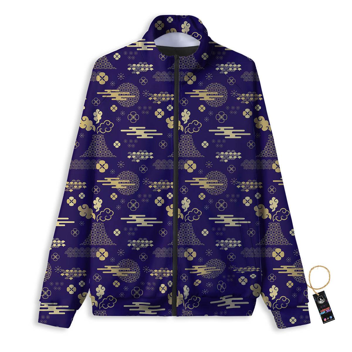 Japanese Classic Print Pattern Track Jacket-grizzshop