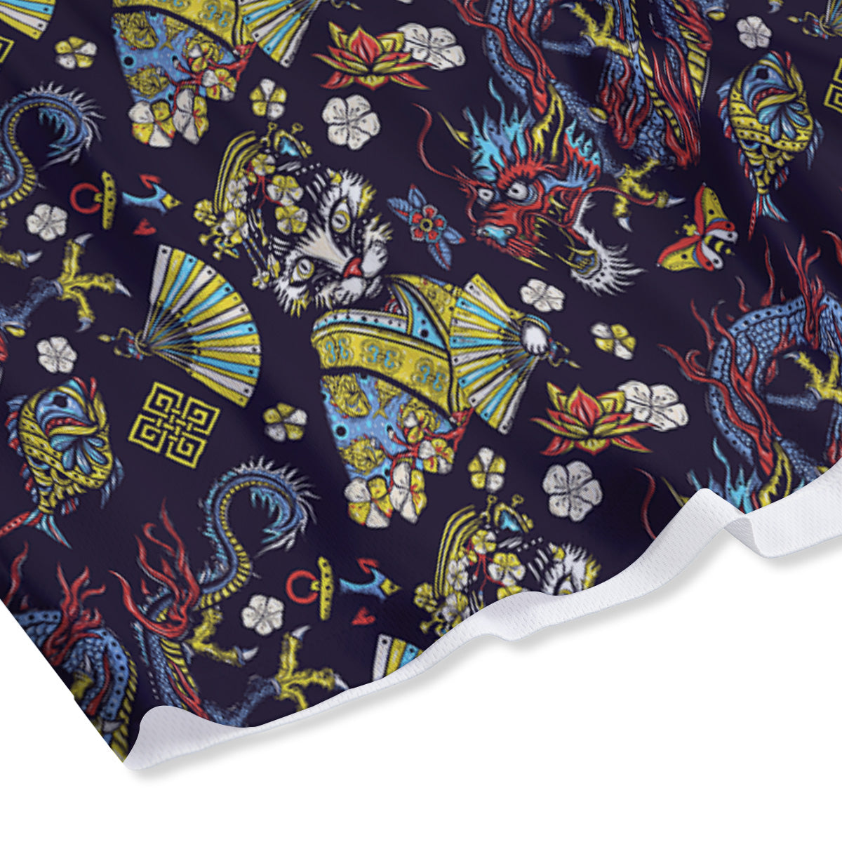 Monster Graffiti Characters Print Mesh Shorts