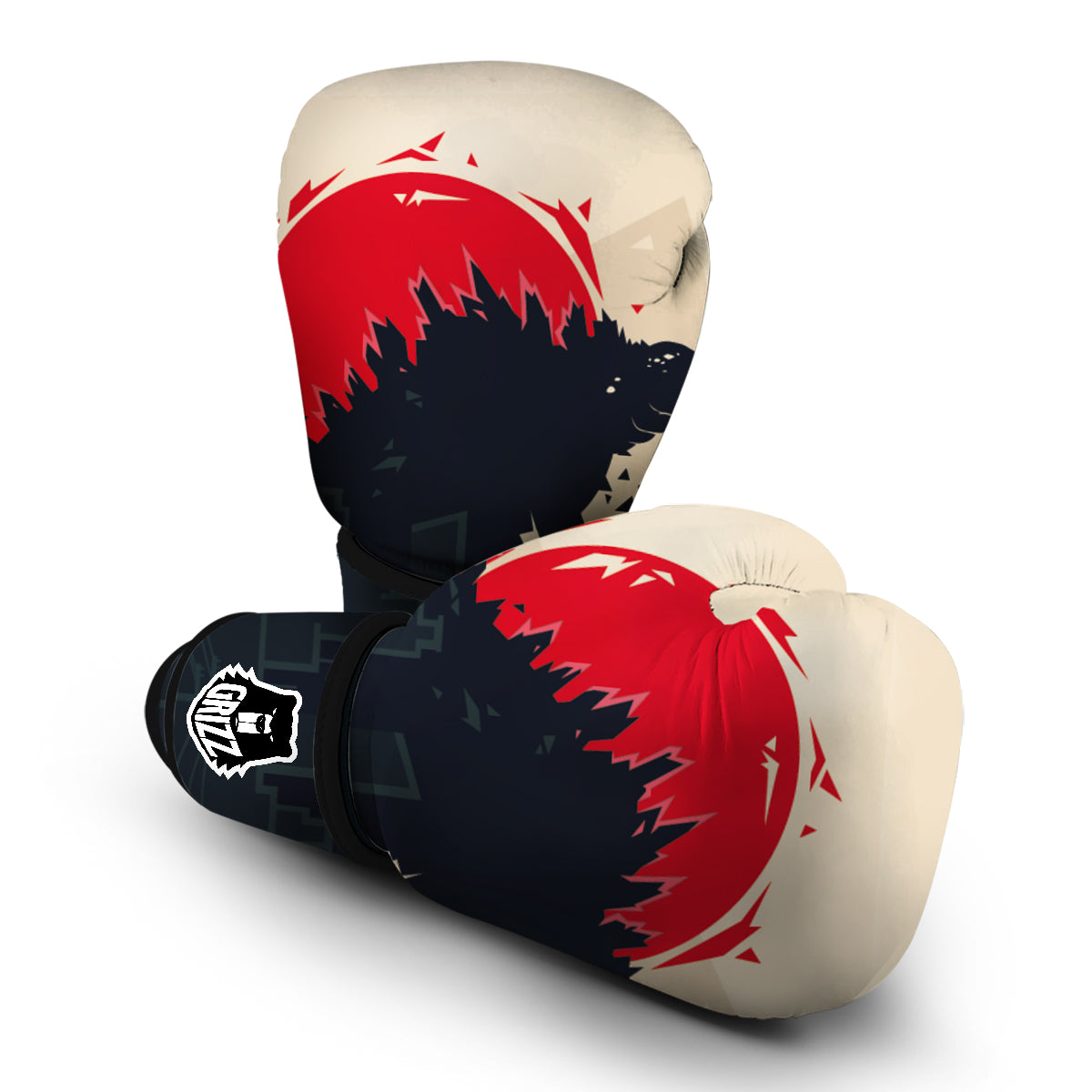 Japanese Godzilla Print Boxing Gloves-grizzshop