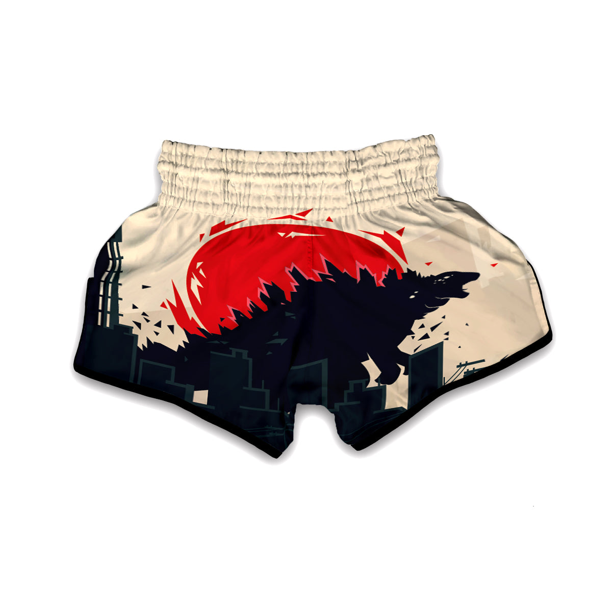 Japanese Godzilla Print Muay Thai Boxing Shorts-grizzshop