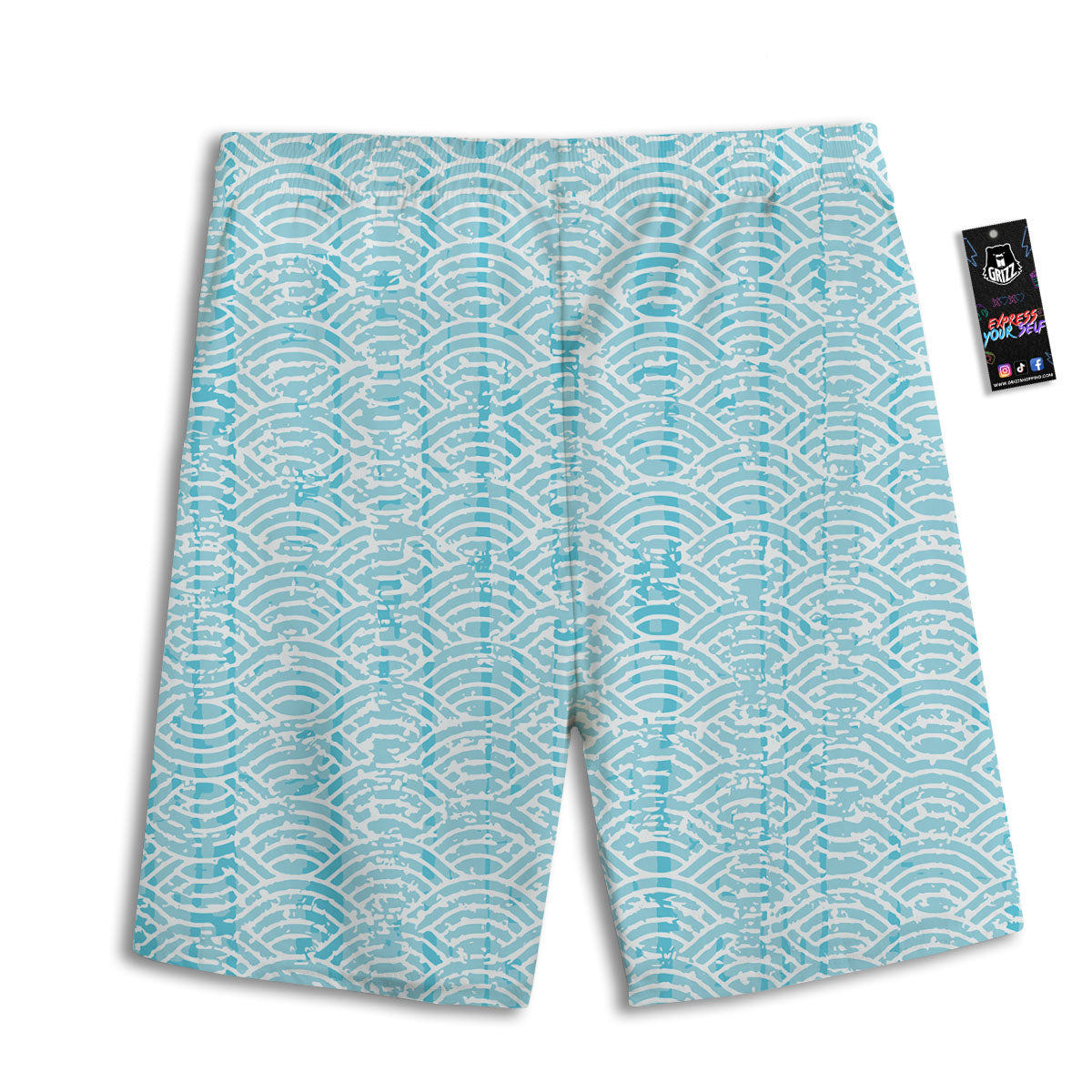 Japanese Great Wave Ancient Print Men's Athletic Shorts