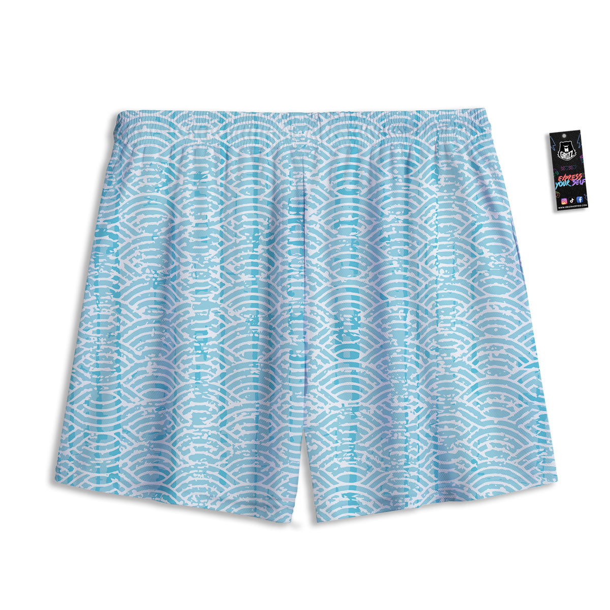 Lettuce Green Leaves Print Mesh Shorts