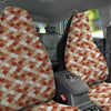 Japanese Red And Beige Print Pattern Car Seat Covers-grizzshop