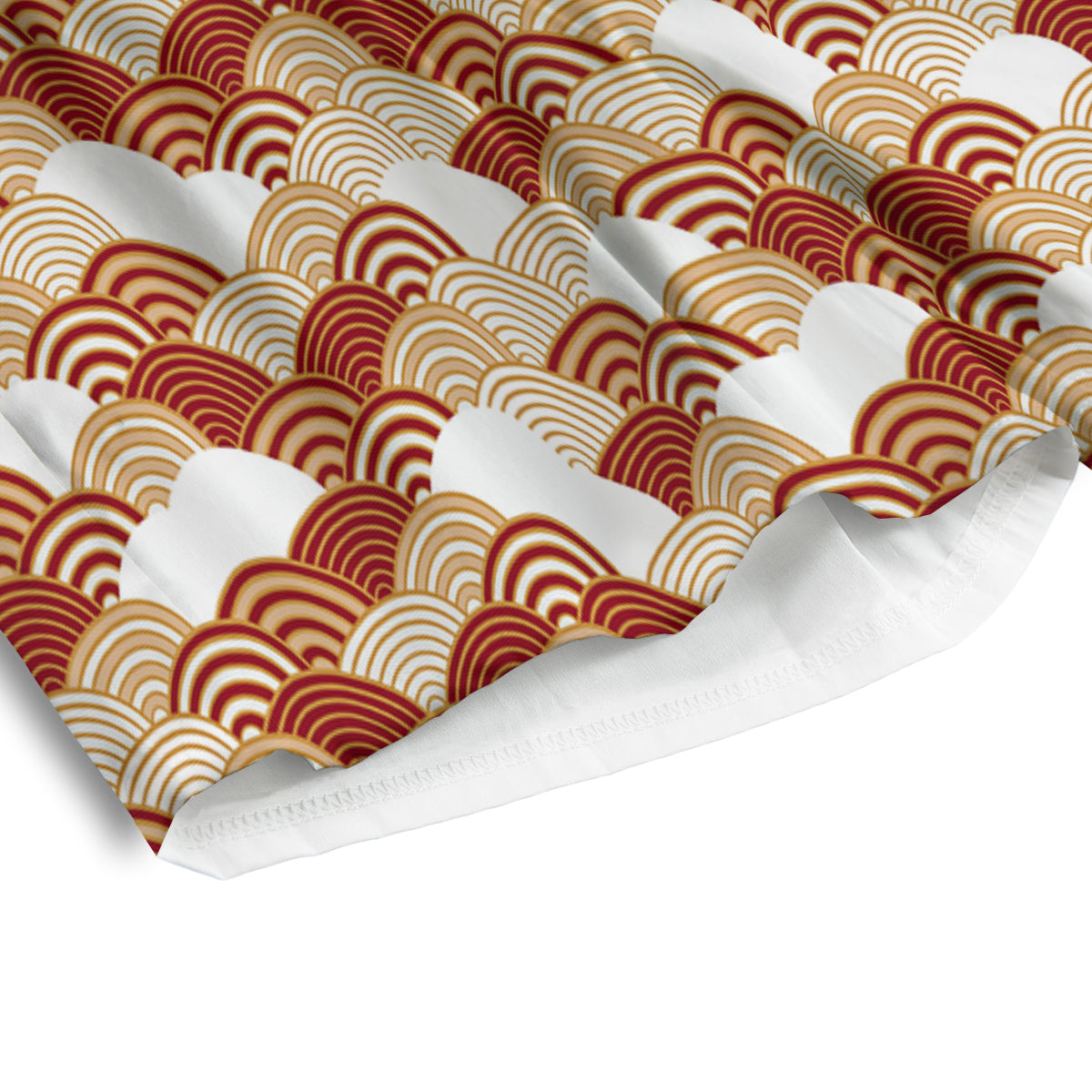Japanese Red And Beige Print Pattern Men's Athletic Shorts