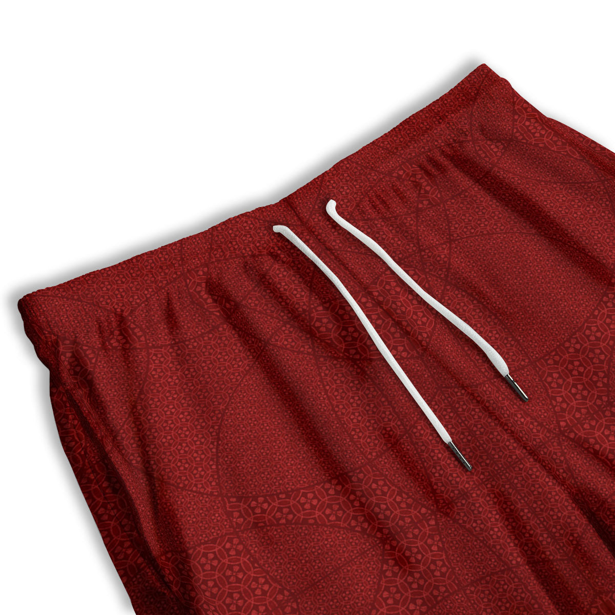 Japanese Red Print Pattern Men's Athletic Shorts
