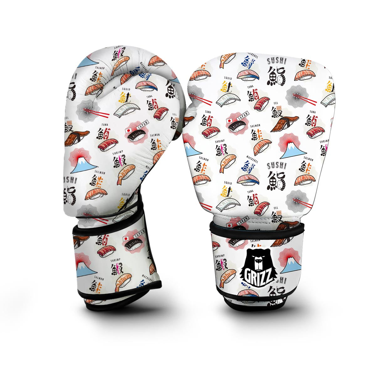 Japanese Sushi Kawaii Pattern Print Boxing Gloves-grizzshop