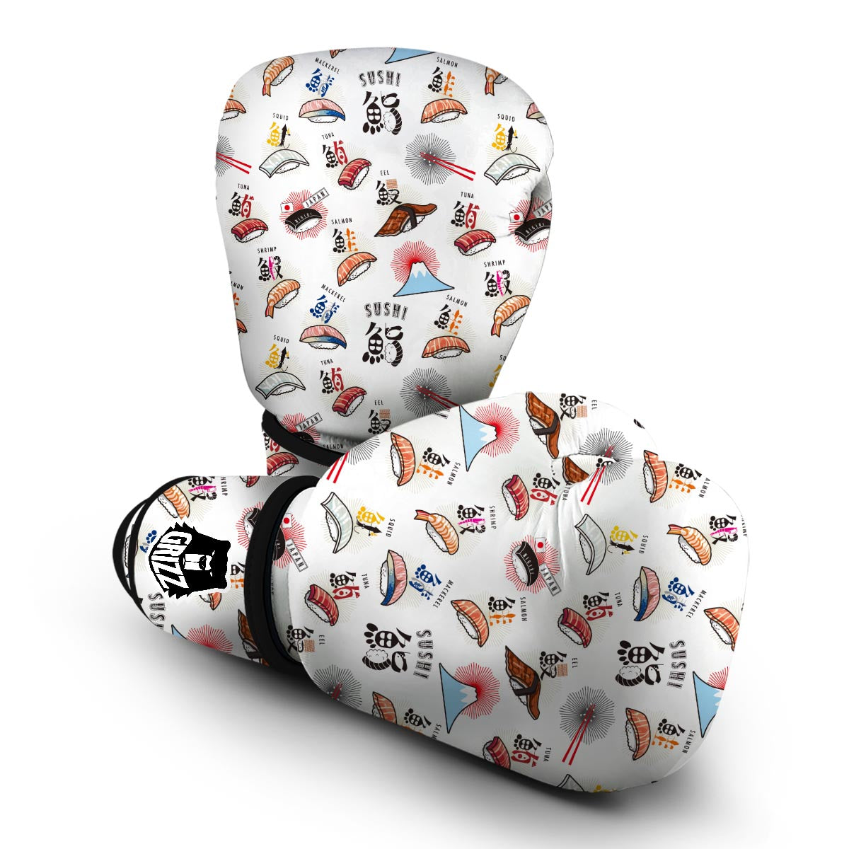 Japanese Sushi Kawaii Pattern Print Boxing Gloves-grizzshop