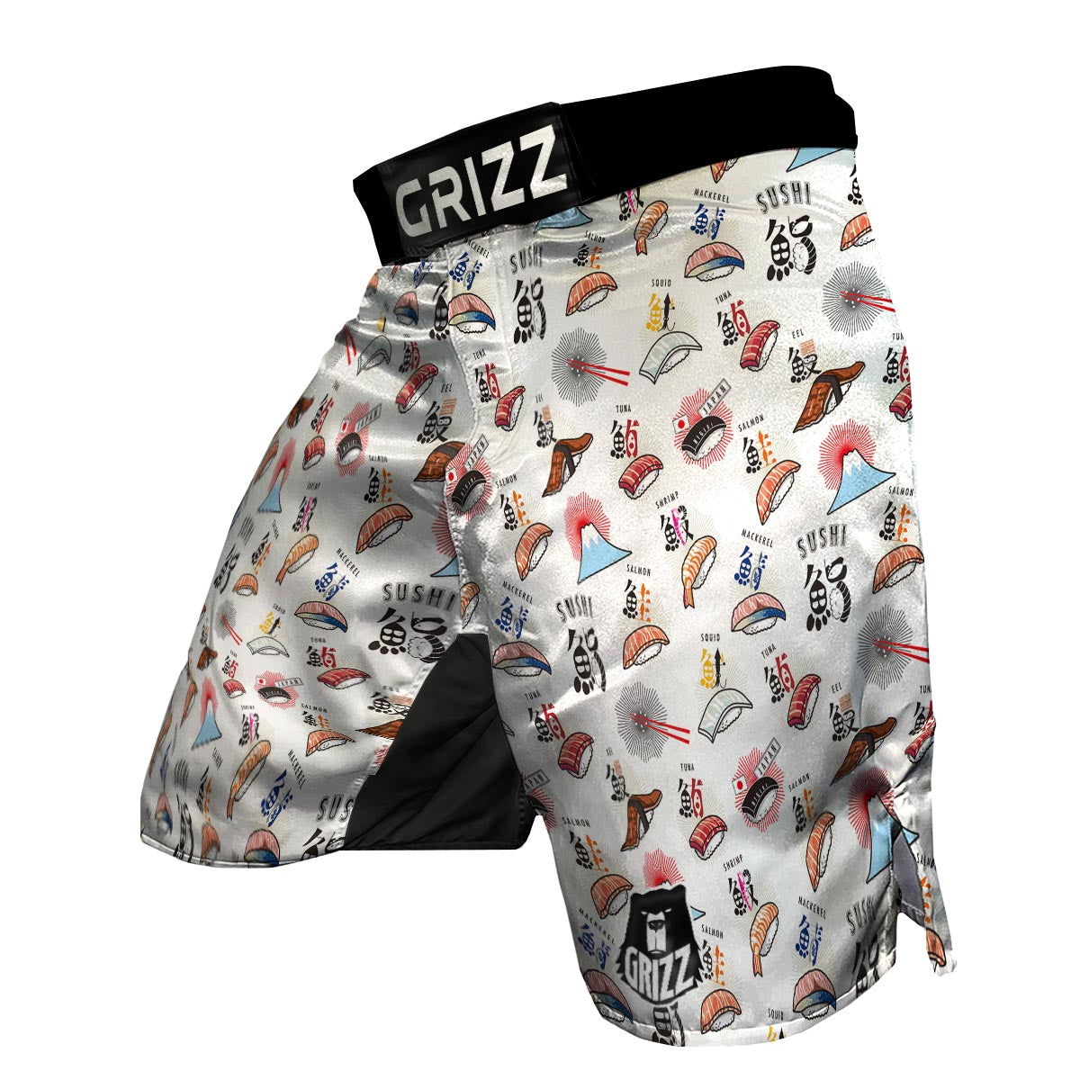 Japanese Sushi Kawaii Pattern Print MMA Shorts-grizzshop