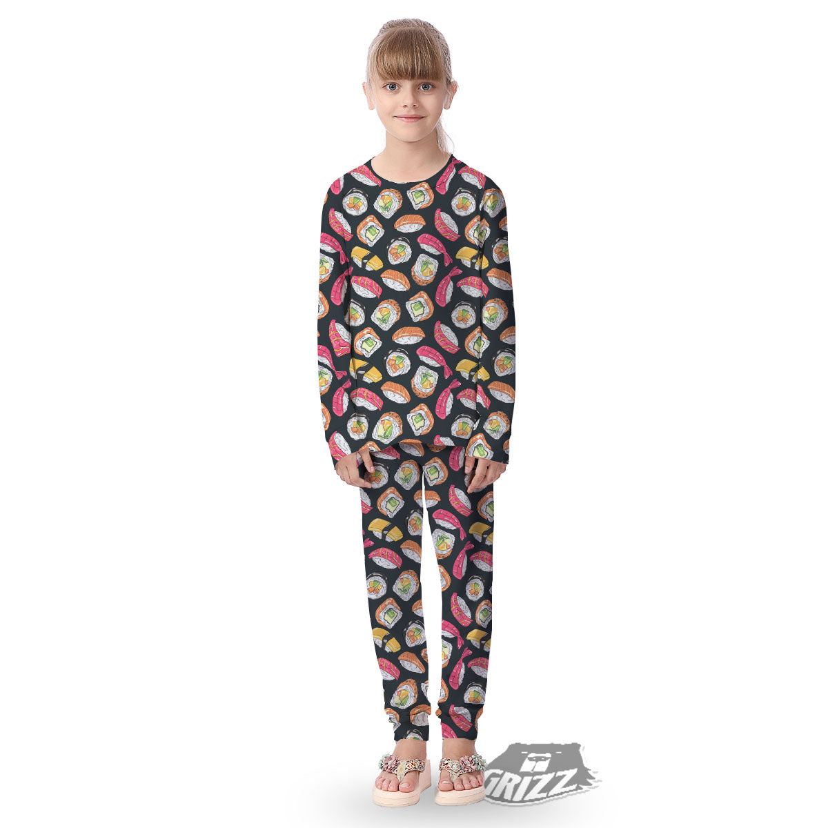Japanese Sushi Print Pattern Kid's Pajamas-grizzshop