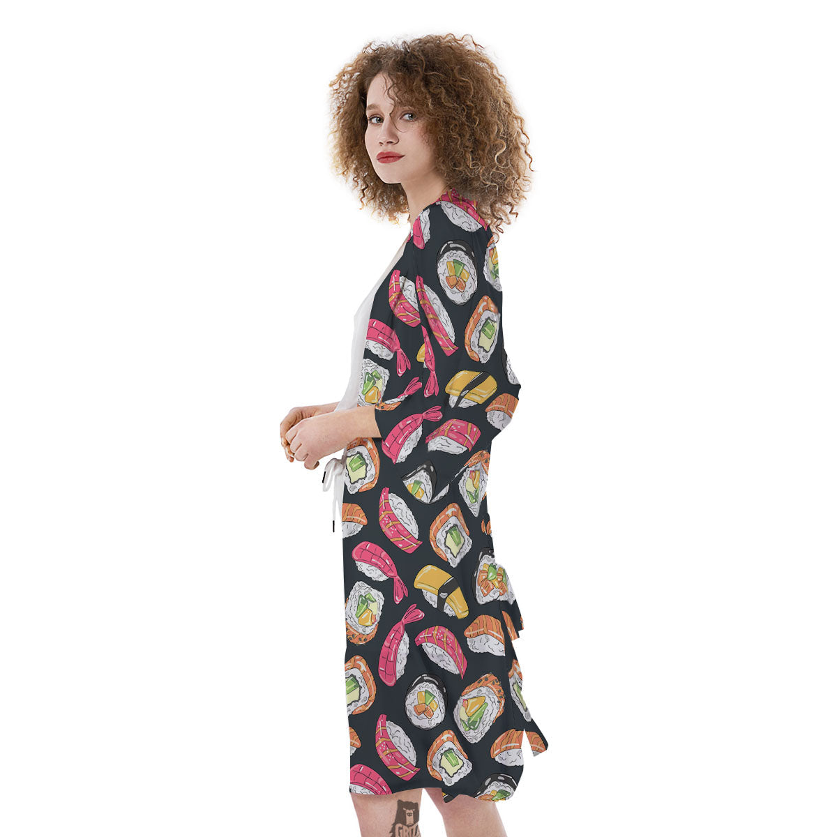 Japanese Sushi Print Pattern Kimono-grizzshop