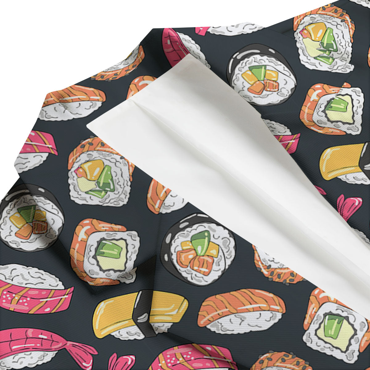 Japanese Sushi Print Pattern Men's Blazer-grizzshop