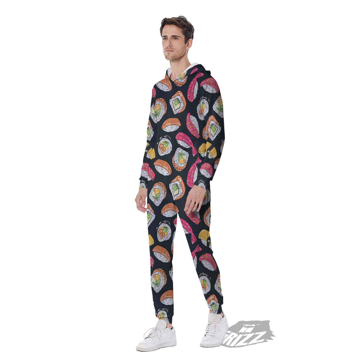 Japanese Sushi Print Pattern Men's Jumpsuit-grizzshop