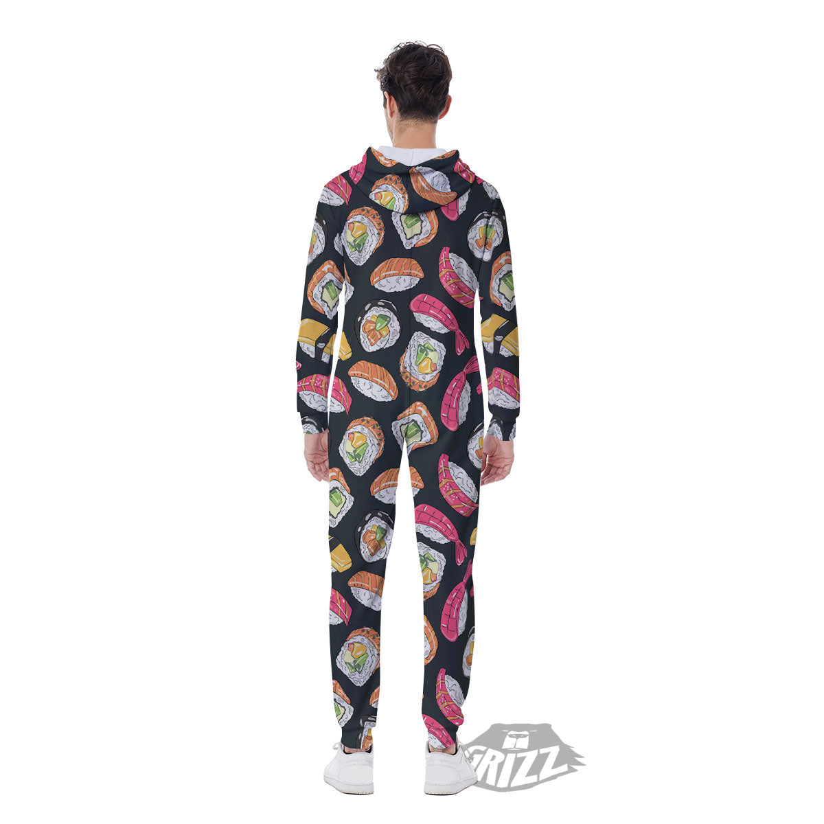 Japanese Sushi Print Pattern Men's Jumpsuit-grizzshop