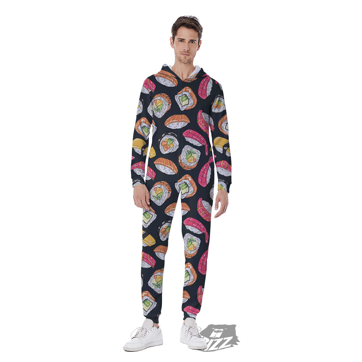 Japanese Sushi Print Pattern Men's Jumpsuit-grizzshop