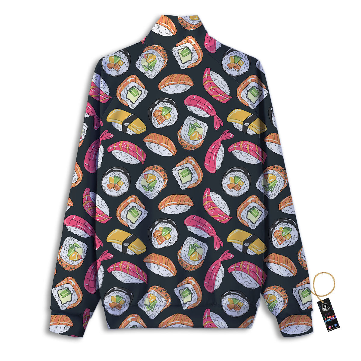 Japanese Sushi Print Pattern Track Jacket-grizzshop