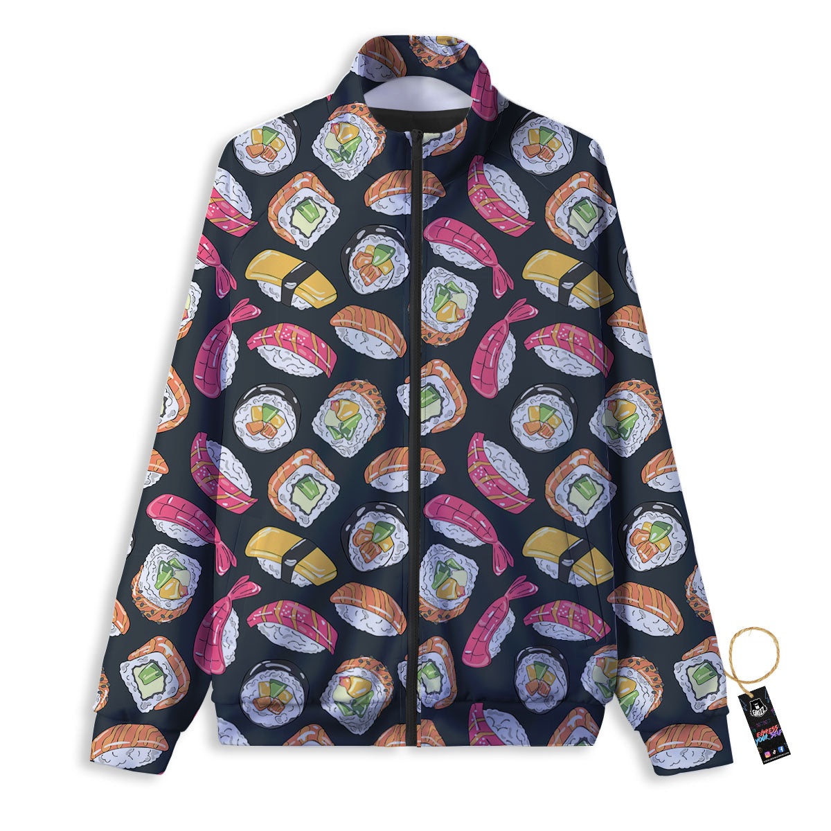 Japanese Sushi Print Pattern Track Jacket-grizzshop
