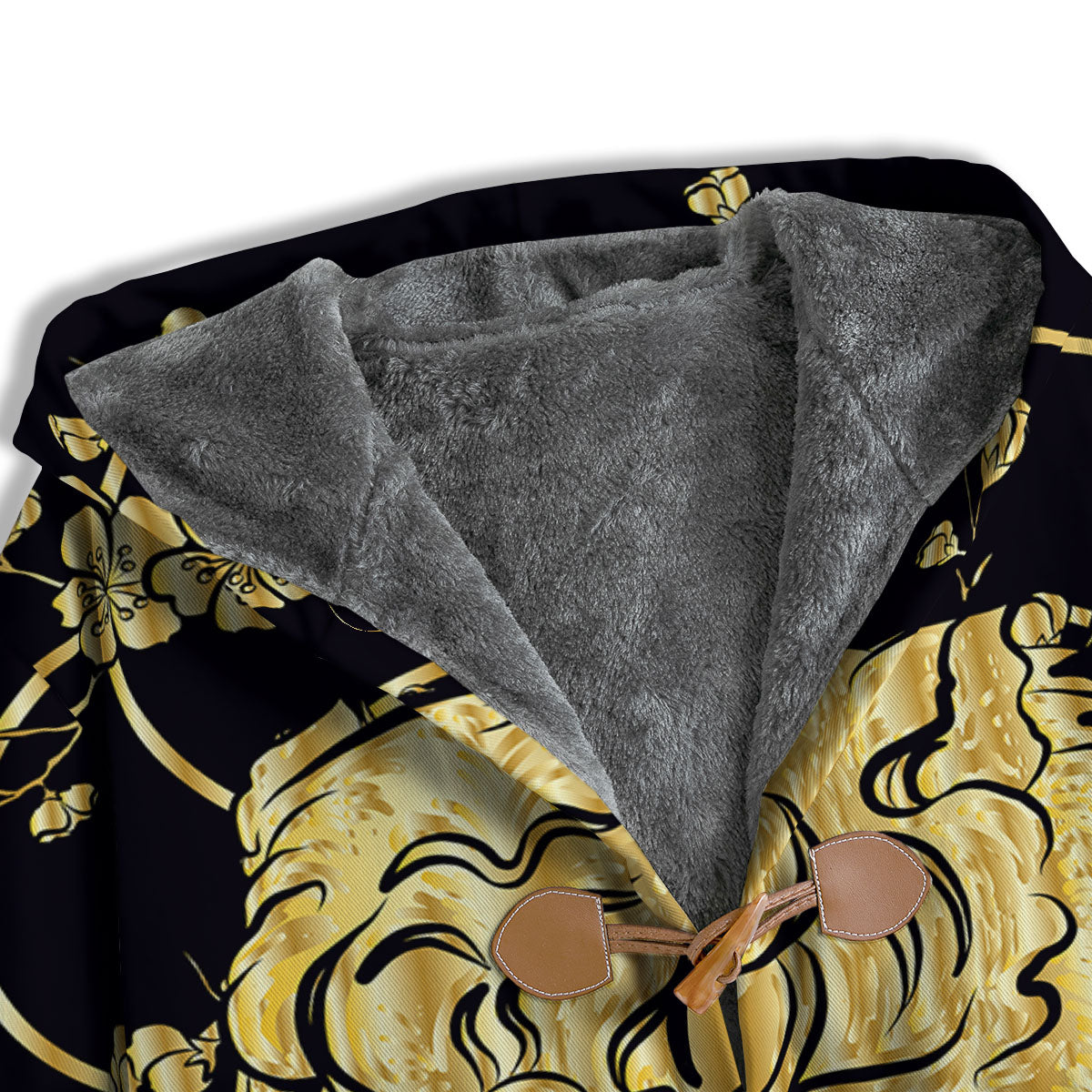 Japanese Tiger Gold And Black Print Men's Windbreaker Jacket-grizzshop