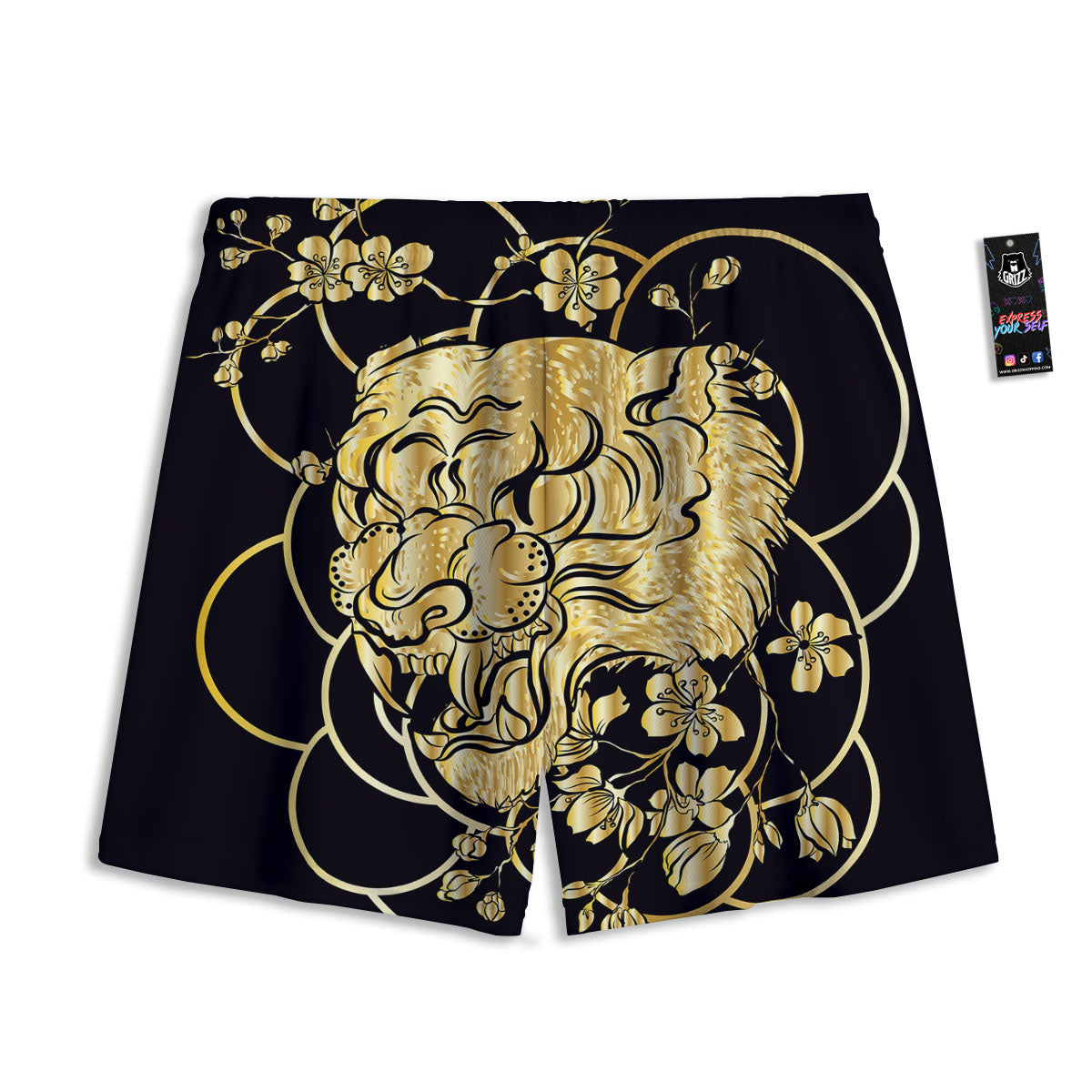 Lights Disco Yellow Print Pattern Mesh Shorts