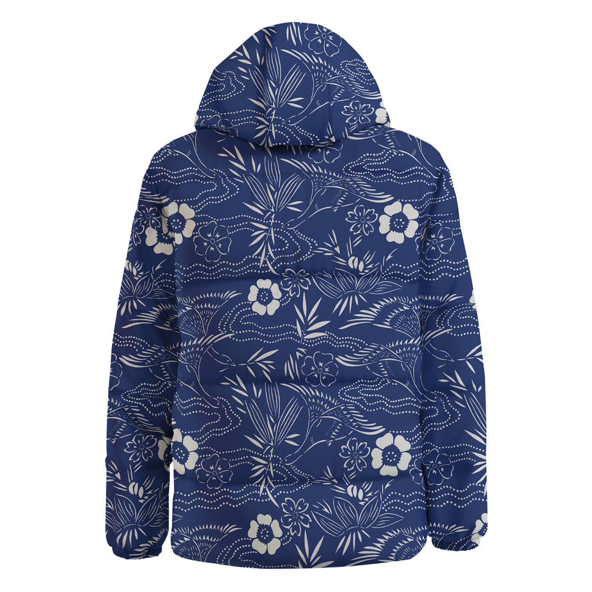 Japanese Vintage Print Pattern Down Jacket-grizzshop