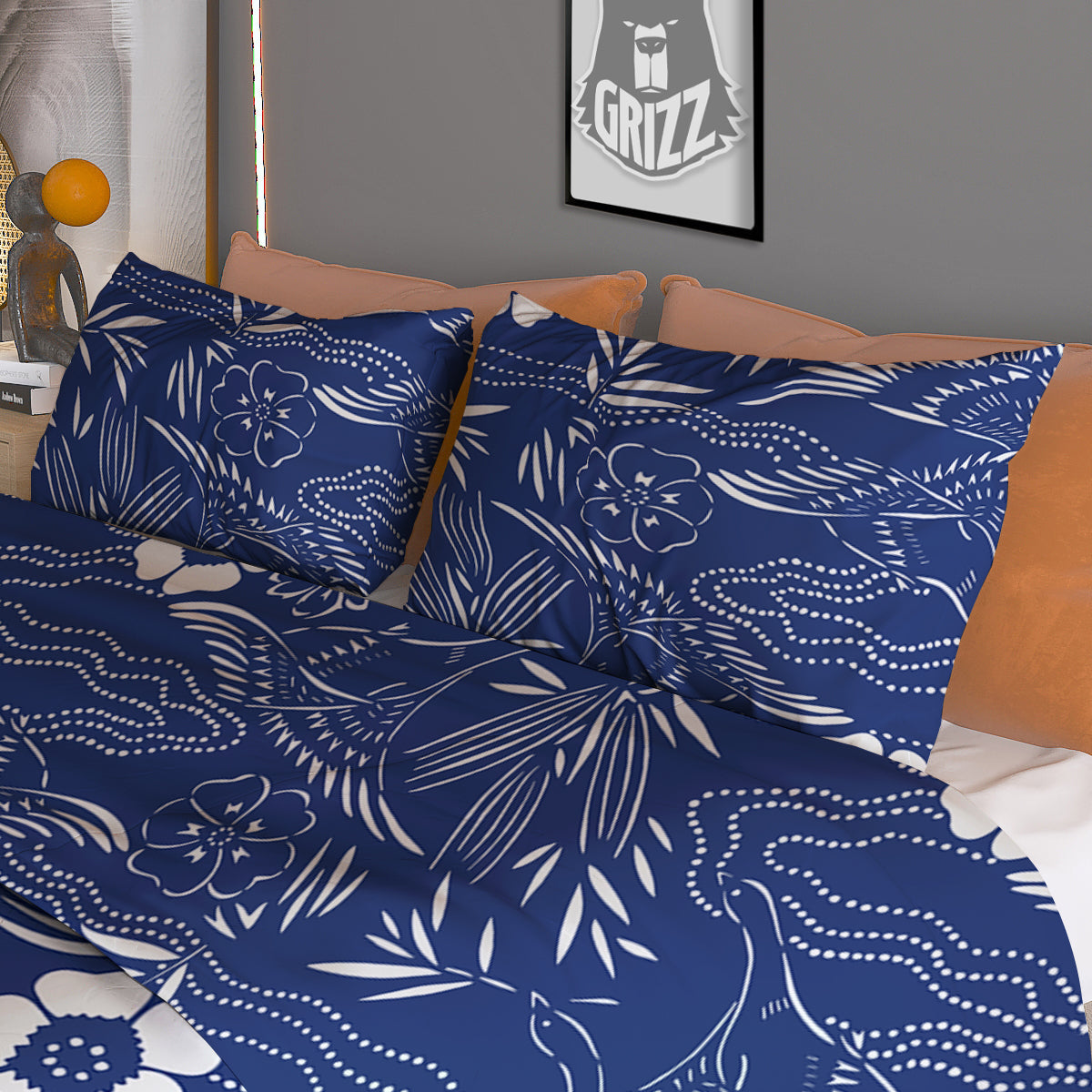 Japanese Vintage Print Pattern Duvet Cover Bedding Set