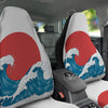 Japanese Wave And Vitage Sea Print Car Seat Covers-grizzshop